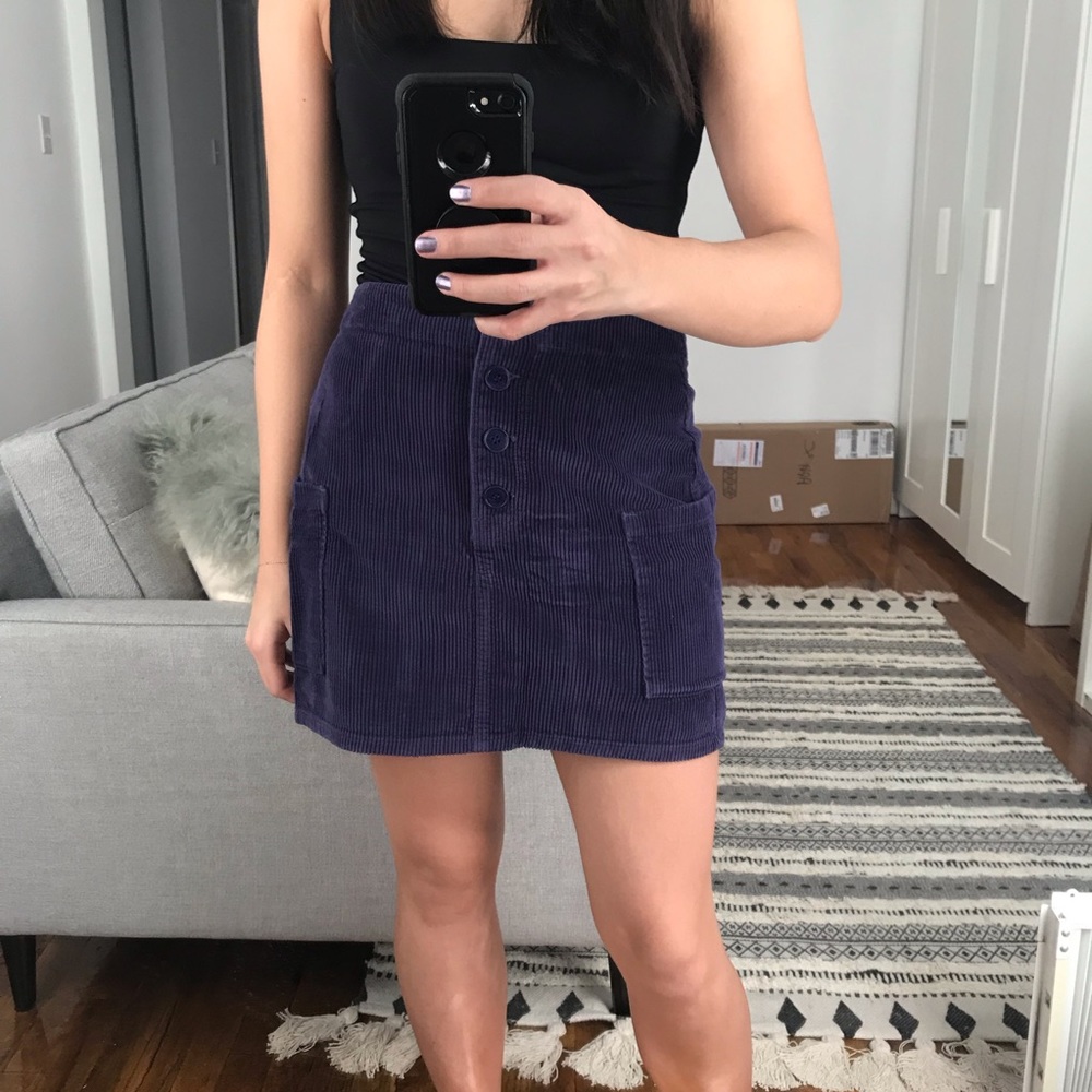 Reformation Purple Corduroy Skirt sz4 - Picture 6 of 8